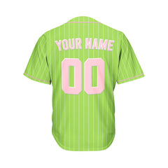 Custom Sublimation Green Pinstripe Baseball Jersey