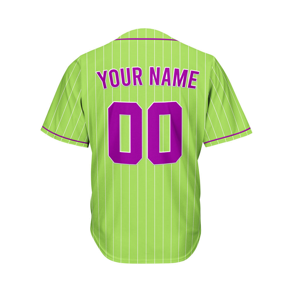 Custom Sublimation Green Pinstripe Baseball Jersey