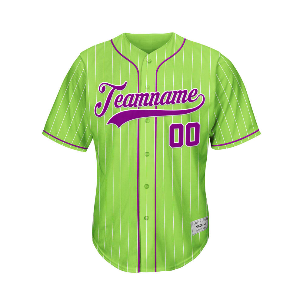 Custom Sublimation Green Pinstripe Baseball Jersey