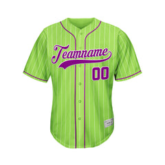 Custom Sublimation Green Pinstripe Baseball Jersey