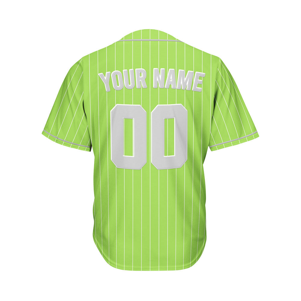Custom Sublimation Green Pinstripe Baseball Jersey