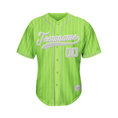 Custom Sublimation Green Pinstripe Baseball Jersey