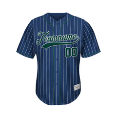 Custom Sublimation Navy Pinstripe Baseball Jersey