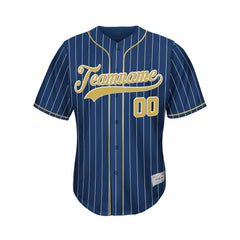 Custom Sublimation Navy Pinstripe Baseball Jersey