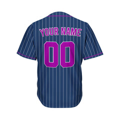 Custom Sublimation Navy Pinstripe Baseball Jersey