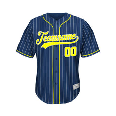 Custom Sublimation Navy Pinstripe Baseball Jersey