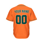 Custom Sublimation Orange Pinstripe Baseball Jersey