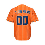 Custom Sublimation Orange Pinstripe Baseball Jersey