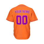 Custom Sublimation Orange Pinstripe Baseball Jersey