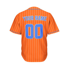 Custom Sublimation Orange Pinstripe Baseball Jersey