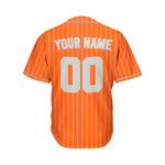 Custom Sublimation Orange Pinstripe Baseball Jersey