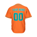 Custom Sublimation Orange Pinstripe Baseball Jersey