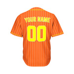 Custom Sublimation Orange Pinstripe Baseball Jersey thumbnail