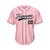 Custom Pinstripe Baseball Jersey Pink Black Sublimation Jersey One