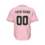 Custom Pinstripe Baseball Jersey Pink Black Sublimation Jersey One