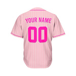 Custom Sublimation Pink Pinstripe Baseball Jersey