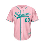 Custom Sublimation Pink Pinstripe Baseball Jersey