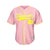 Custom Pinstripe Baseball Jersey Pink Yellow Sublimation Jersey One