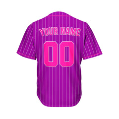 Custom Sublimation Purple Pinstripe Baseball Jersey
