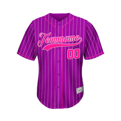 Custom Sublimation Purple Pinstripe Baseball Jersey