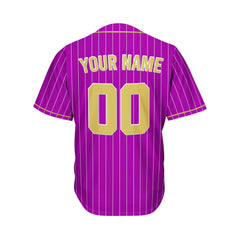 Custom Sublimation Purple Pinstripe Baseball Jersey