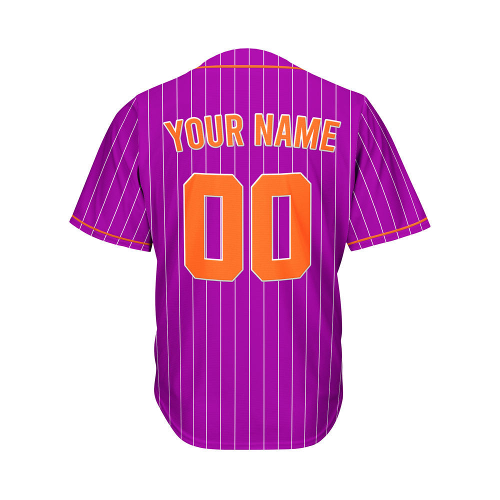 Custom Sublimation Purple Pinstripe Baseball Jersey