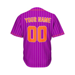 Custom Sublimation Purple Pinstripe Baseball Jersey