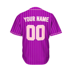 Custom Sublimation Purple Pinstripe Baseball Jersey