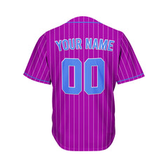 Custom Sublimation Purple Pinstripe Baseball Jersey