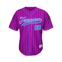Custom Sublimation Purple Pinstripe Baseball Jersey