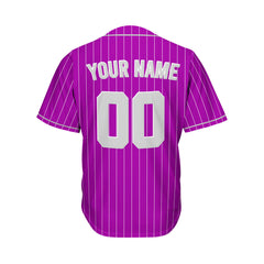 Custom Sublimation Purple Pinstripe Baseball Jersey
