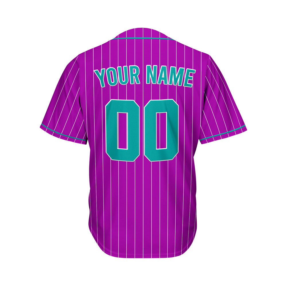 Custom Sublimation Purple Pinstripe Baseball Jersey