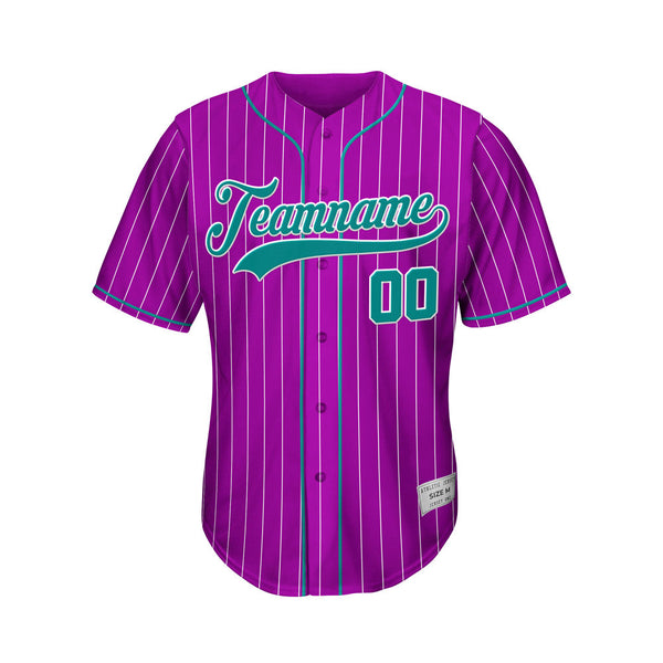 Custom Sublimation Purple Pinstripe Baseball Jersey