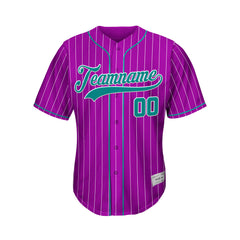 Custom Sublimation Purple Pinstripe Baseball Jersey