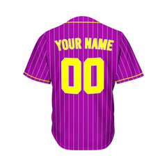 Custom Sublimation Purple Pinstripe Baseball Jersey