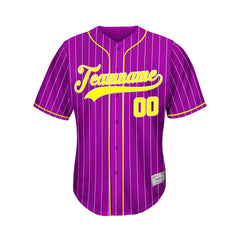 Custom Sublimation Purple Pinstripe Baseball Jersey
