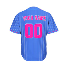 Custom Sublimation Royal Blue Pinstripe Baseball Jersey