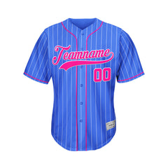 Custom Sublimation Royal Blue Pinstripe Baseball Jersey