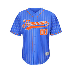 Custom Sublimation Royal Blue Pinstripe Baseball Jersey