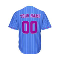 Custom Sublimation Royal Blue Pinstripe Baseball Jersey