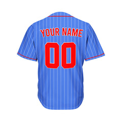 Custom Sublimation Royal Blue Pinstripe Baseball Jersey