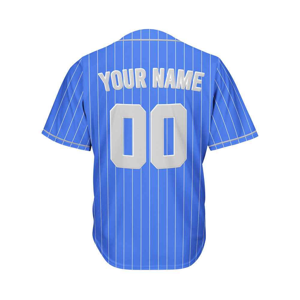 Custom Sublimation Royal Blue Pinstripe Baseball Jersey