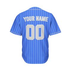 Custom Sublimation Royal Blue Pinstripe Baseball Jersey