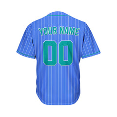 Custom Sublimation Royal Blue Pinstripe Baseball Jersey
