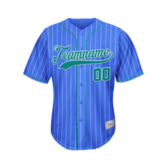 Custom Sublimation Royal Blue Pinstripe Baseball Jersey