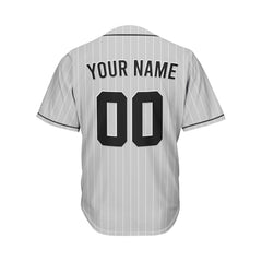 Custom Sublimation Grey Pinstripe Baseball Jersey