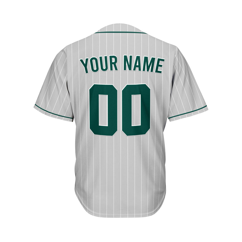 Custom Sublimation Grey Pinstripe Baseball Jersey