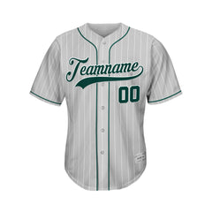 Custom Sublimation Grey Pinstripe Baseball Jersey
