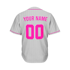 Custom Sublimation Grey Pinstripe Baseball Jersey