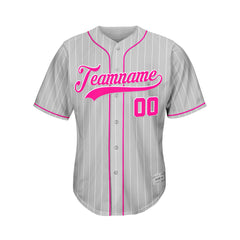 Custom Sublimation Grey Pinstripe Baseball Jersey